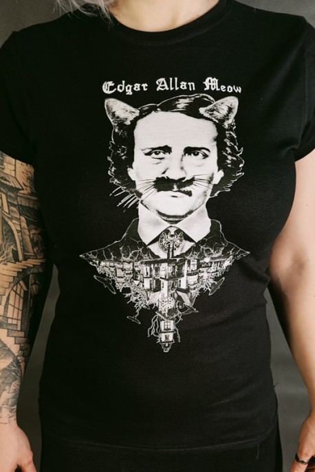 tričko "Edgar Allan Meow" černé