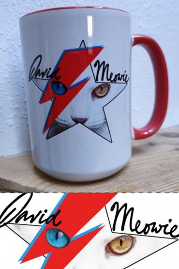 Hrnek "David Meowie" červený 0,4l