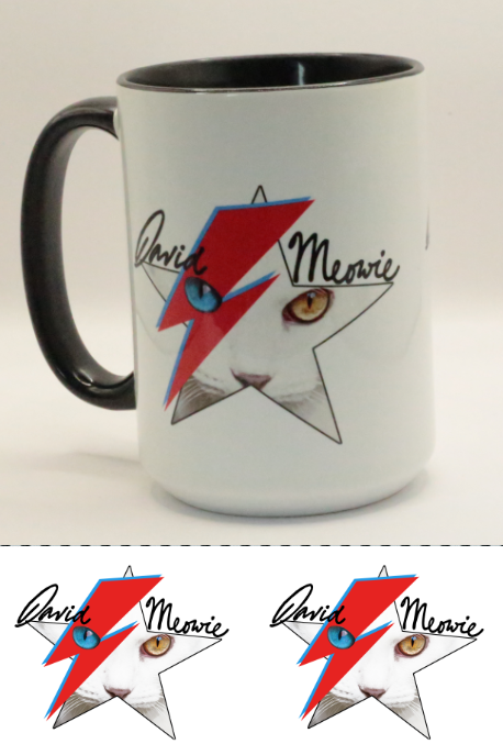 Hrnek "David Meowie" 0,4l, černý